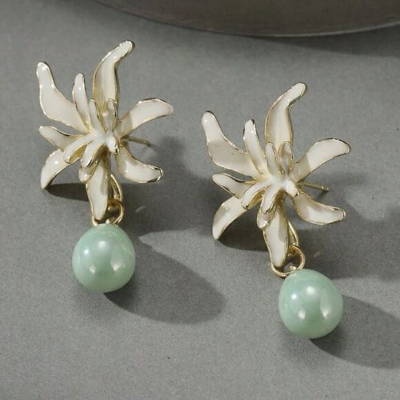 Flower drop earrings A457 - Picture 1 of 4